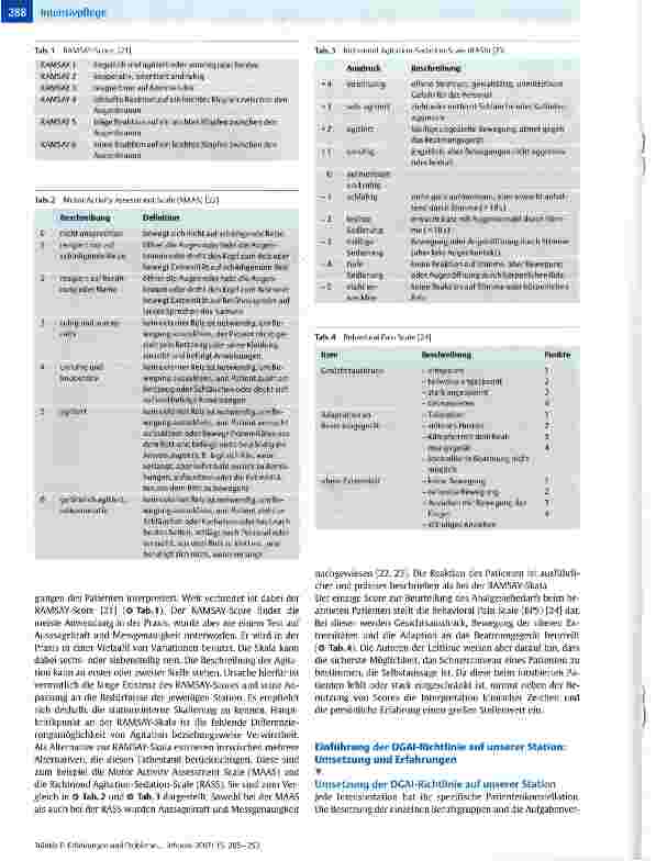 Vorschauseite 3: Erfahrungen und Probleme bei der Umsetzung der Sedierungsleitlinien der DGAI