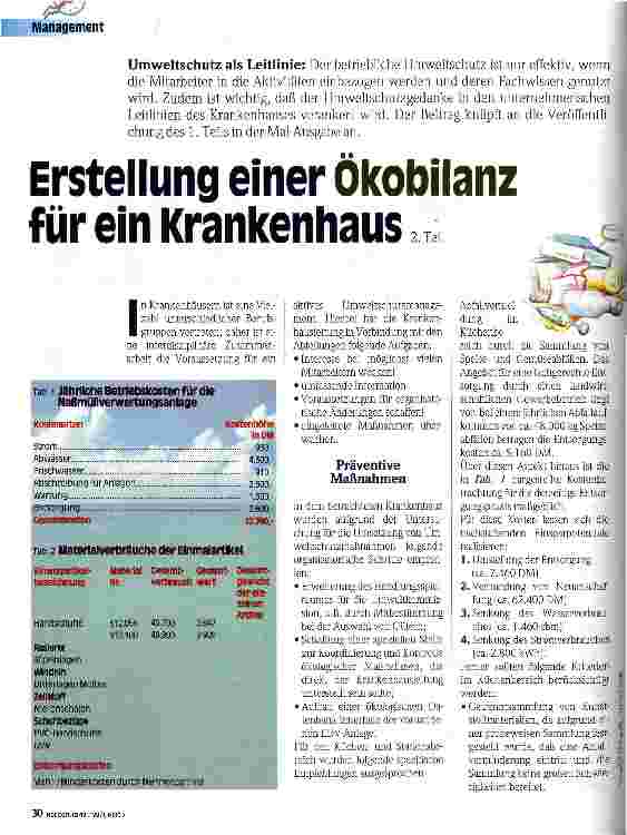 Vorschauseite 1: Erstellung einer Ökobilanz für ein Krankenhaus 2. Teil