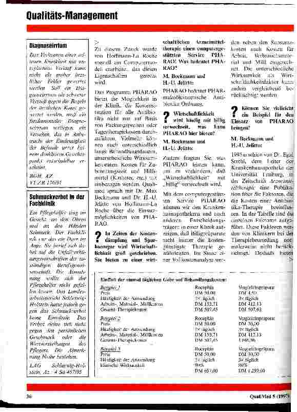 Vorschauseite 2: Interview: Wirtschaftliche Arzneimitteltherapie - Neuer computergestützter Service PHARAO
