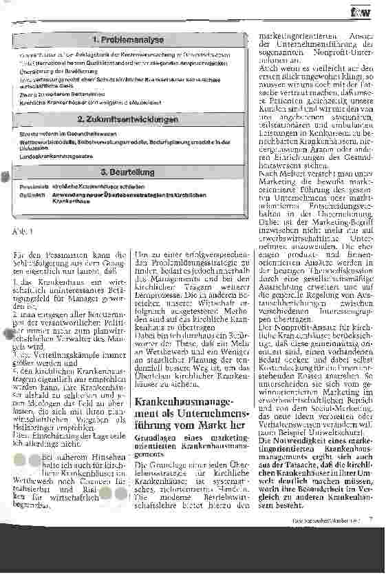 Vorschauseite 2: Kirchliches Krankenhaus im Wettbewerb Folgerungen für das kirchliche Krankenhaus aus der Sicht der Krankenhausverwaltung