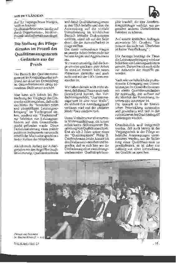 Vorschauseite 6: Total Quality Management-Zertifizierung Fortbildungstagung der ALK Baden-Württemberg e. V. am 24. und 25. April 1997 in Herrenberg