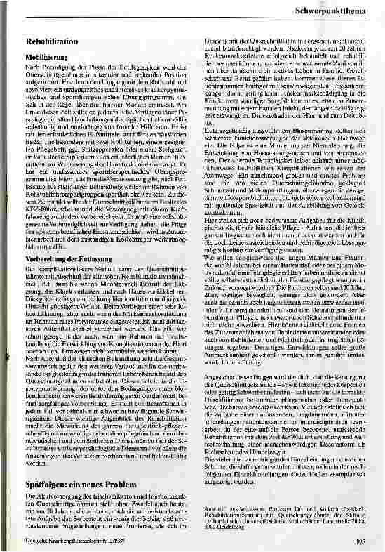 Vorschauseite 4: Die Behandlung und Rehabilitation Querschnittgelähmter
