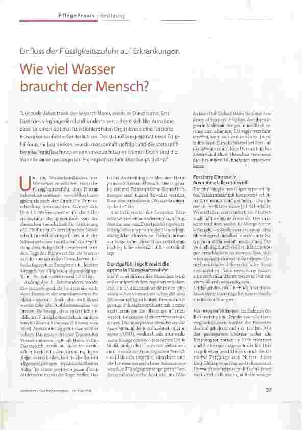 Vorschauseite 1: Wie viel Wasser braucht der Mensch?