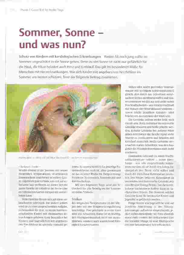 Vorschauseite 1: Sommer, Sonne - und was nun?