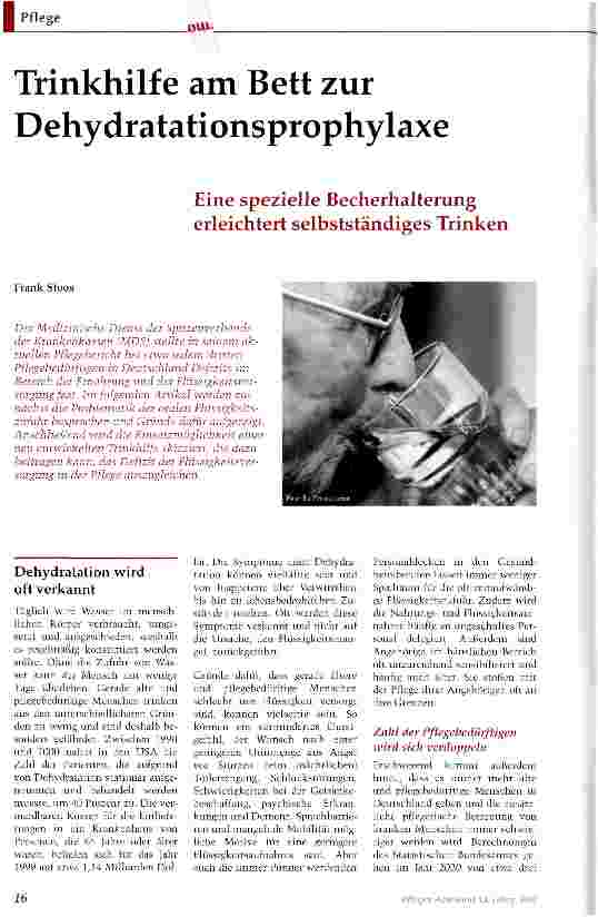 Vorschauseite 1: Trinkhilfe am Bett zur Dehydratationsprophylaxe