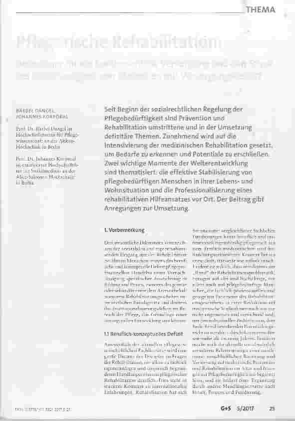 Vorschauseite 1: Pflegerische Rehabilitation: