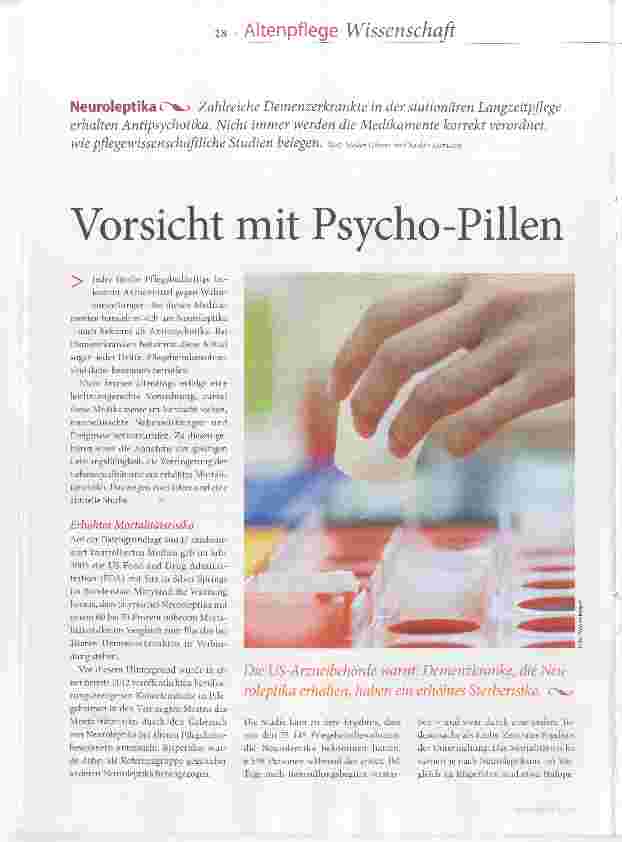 Vorschauseite 1: Vorsicht mit Psycho-Pillen