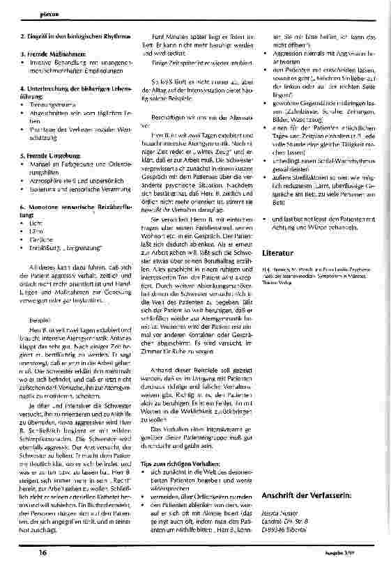 Vorschauseite 3: Der Umgang mit dem Parameter Psyche auf der Intensivstation