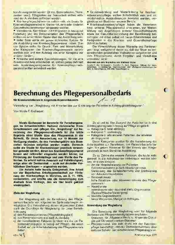 Vorschauseite 3: Überlegungen zum Krankenpflegeberuf