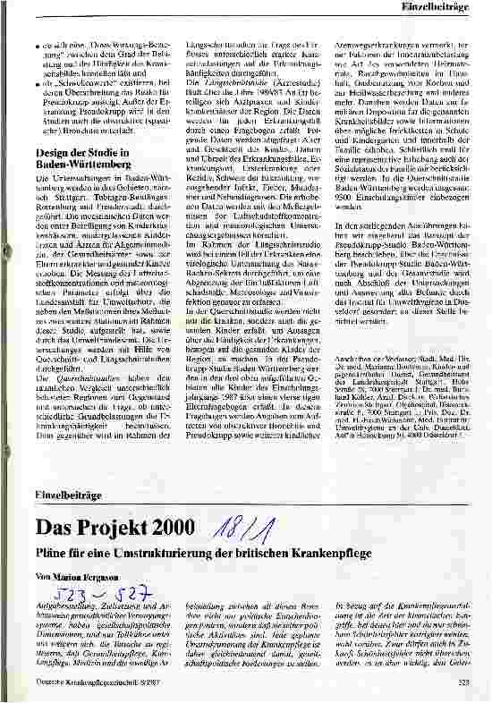 Vorschauseite 2: Die Pseudokrupp-Studie Baden Württemberg