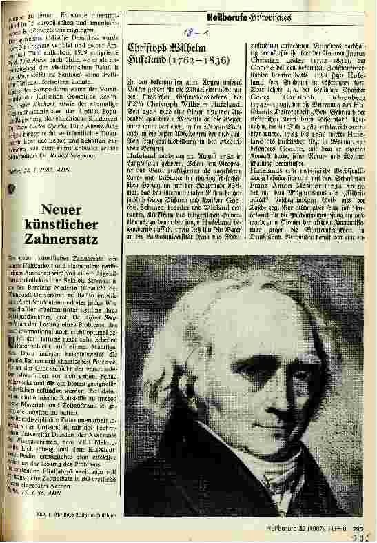 Vorschauseite 1: Christoph Wilhelm Hufeland ( 1762 - 1836 )