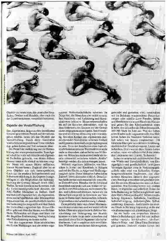 Vorschauseite 2: Experimente mit Menschen Über den Prozeß der Verstofflichung