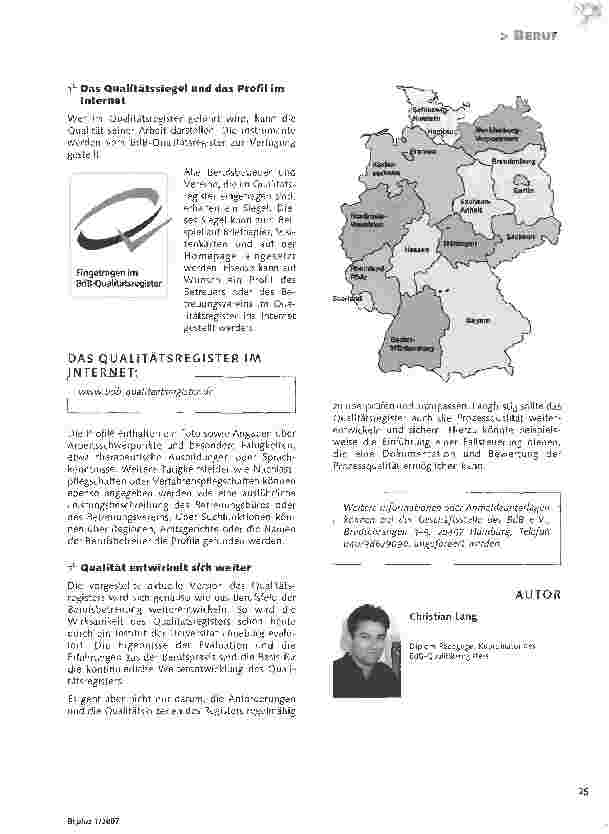 Vorschauseite 6: Vom Berufsregister zum Qualitätsregister