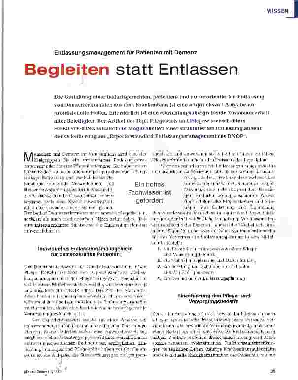 Vorschauseite 1: Begleiten statt Entlassen