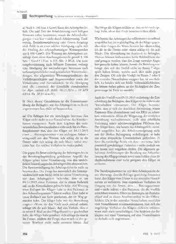 Vorschauseite 5: Zur Wirksamkeit einer Versetzung Weisungsrecht