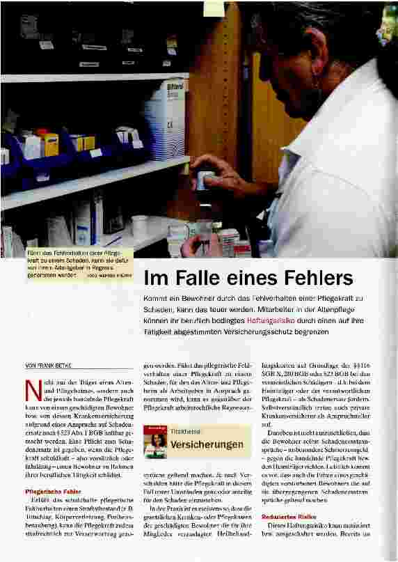 Vorschauseite 1: Im Falle eines Fehlers