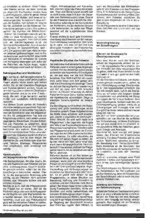 Vorschauseite 2: Die Pflege laryngektomierter Patienten und die beruflich-soziale Rehabilitation