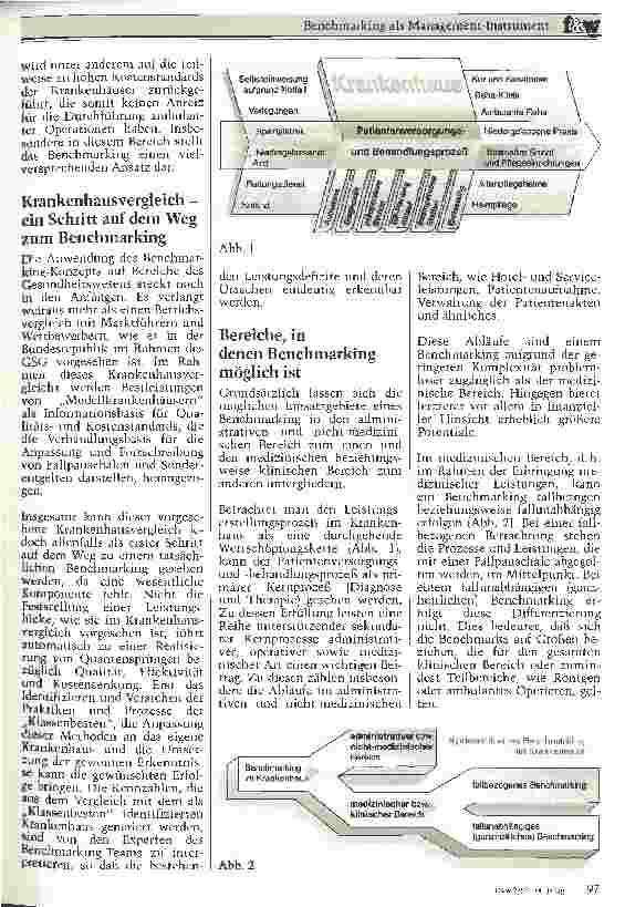 Vorschauseite 2: Benchmarking als Management-Instrument Auch Krankenhäuser können von den Besten lernen