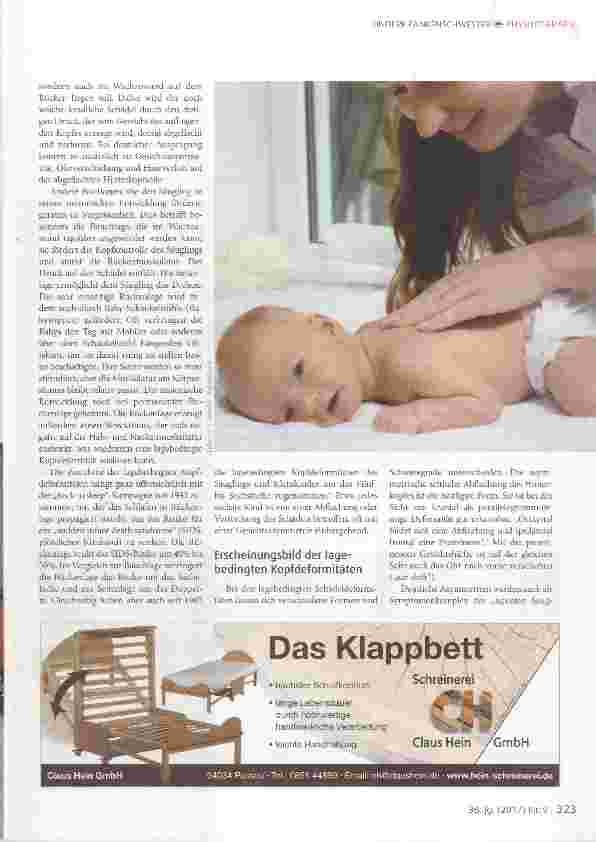 Vorschauseite 2: Therapie und Prävention lagebedingter Kopfdeformitäten im frühen Säuglingsalter