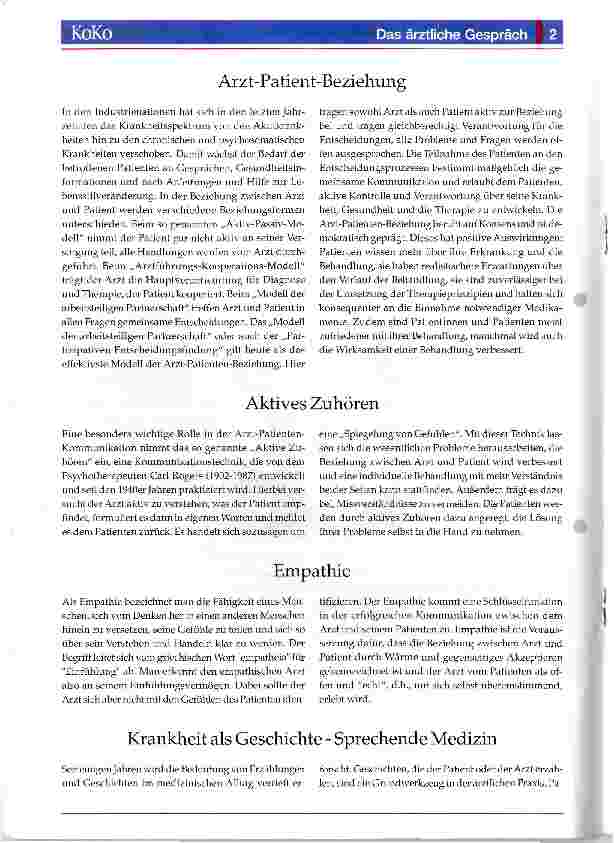 Vorschauseite 2: Das ärztliche Gespräch