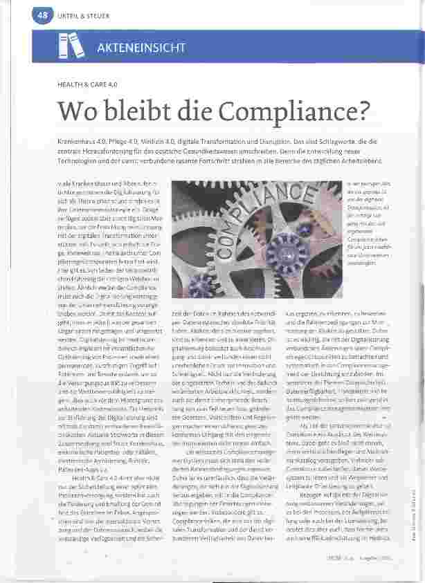 Vorschauseite 1: Wo bleibt die Compliance?