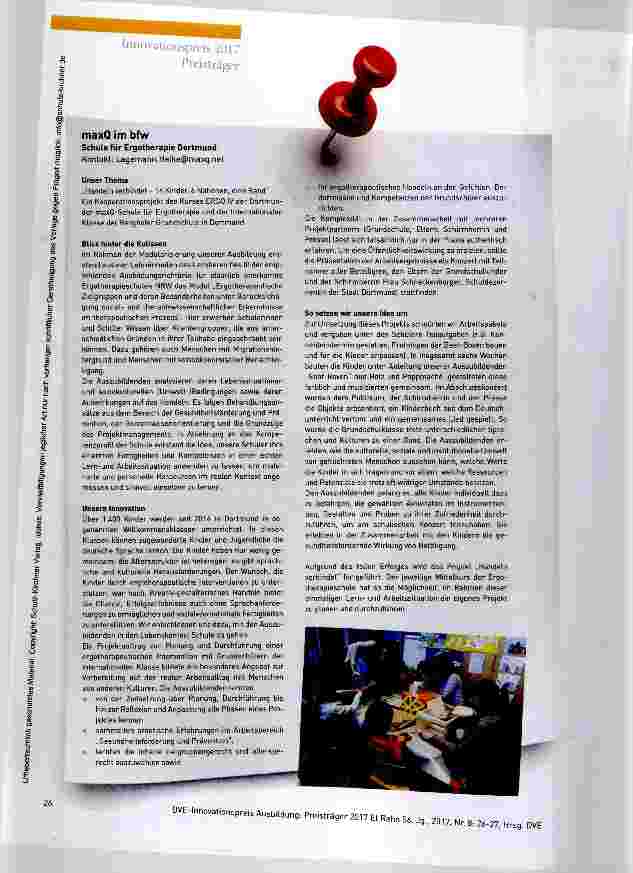 Vorschauseite 1: Innovationspreis 2017 Preisträger maxQ im bfw