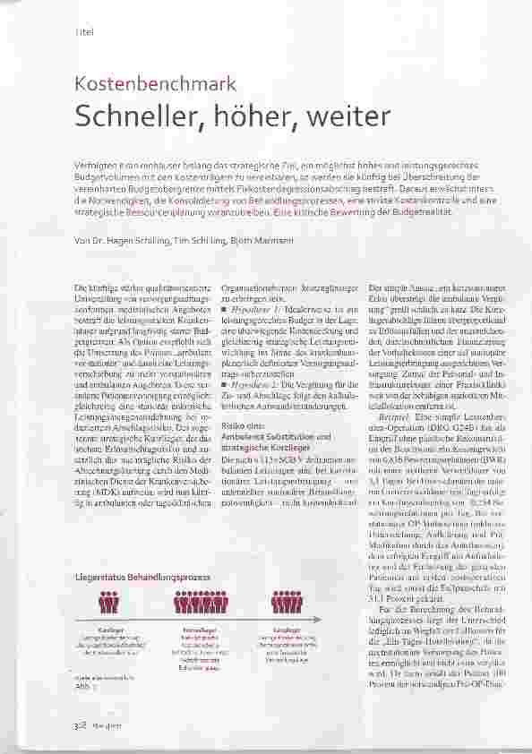 Vorschauseite 1: Kostenbenchmark Schneller, höher, weiter