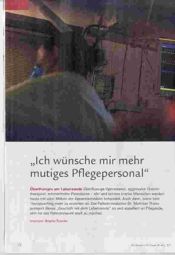 Vorschauseite 1: Ich wünsche mir mehr mutiges Pflegepersonal