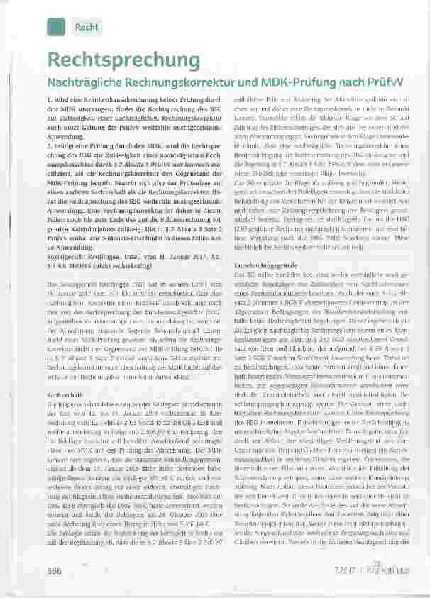 Vorschauseite 1: Nachträgliche Rechnungskorrektur und MDK-Prüfung nach PrüfvV