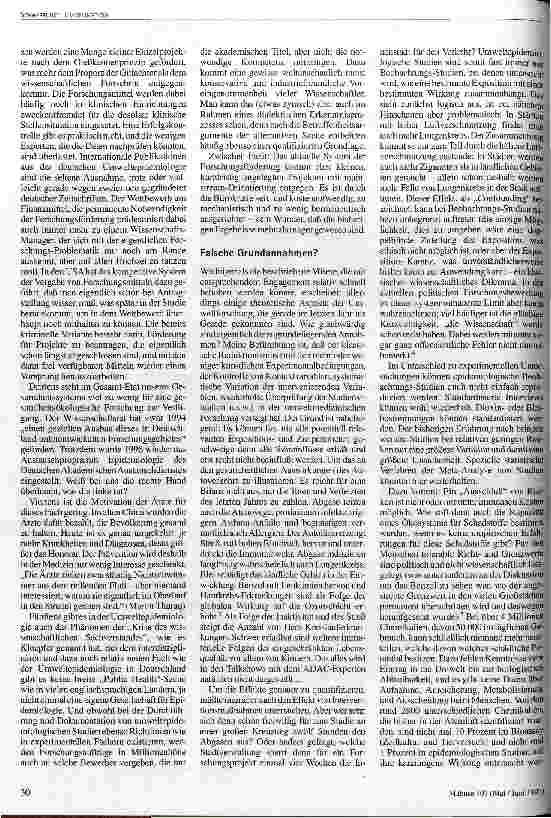 Vorschauseite 2: Wissenschaft in der Risikogesellschaft Probleme der umweltepidemiologischen Forschung