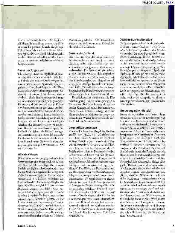 Vorschauseite 2: 1. Teil Hautschutz in der Pflege - Haut - ein Multitalent in Gefahr