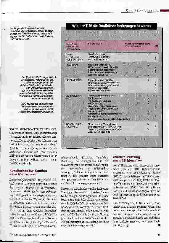 Vorschauseite 2: TÜV zertifiziert Pflegedienste Markenzeichen: Kundenbefragung