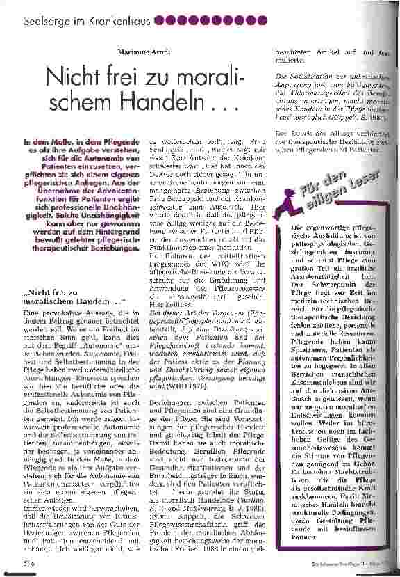 Vorschauseite 1: Nicht frei zu moralischem Handeln ...
