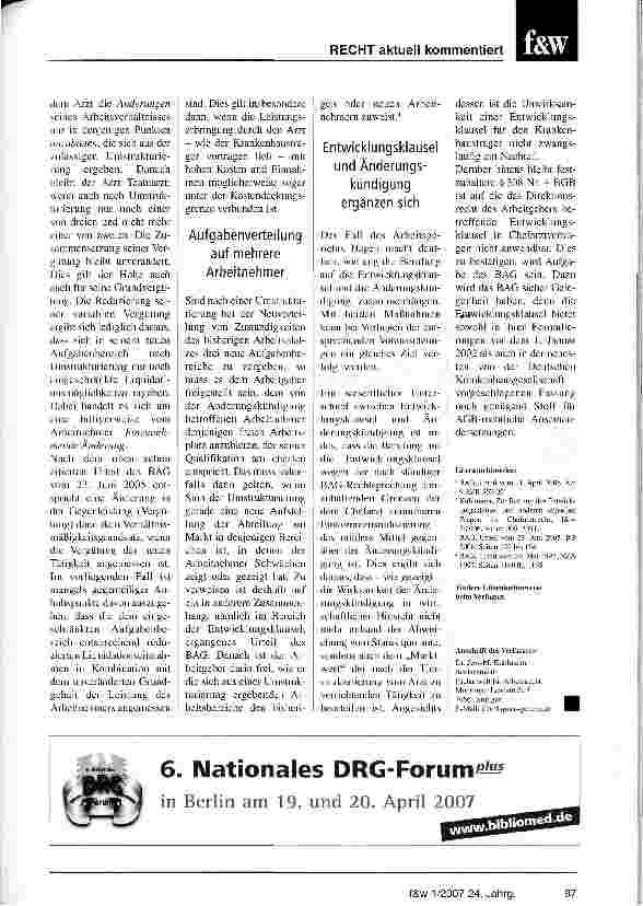 Vorschauseite 5: Erste Urteile zur AGB-Kontrolle von Entwicklungsklauseln