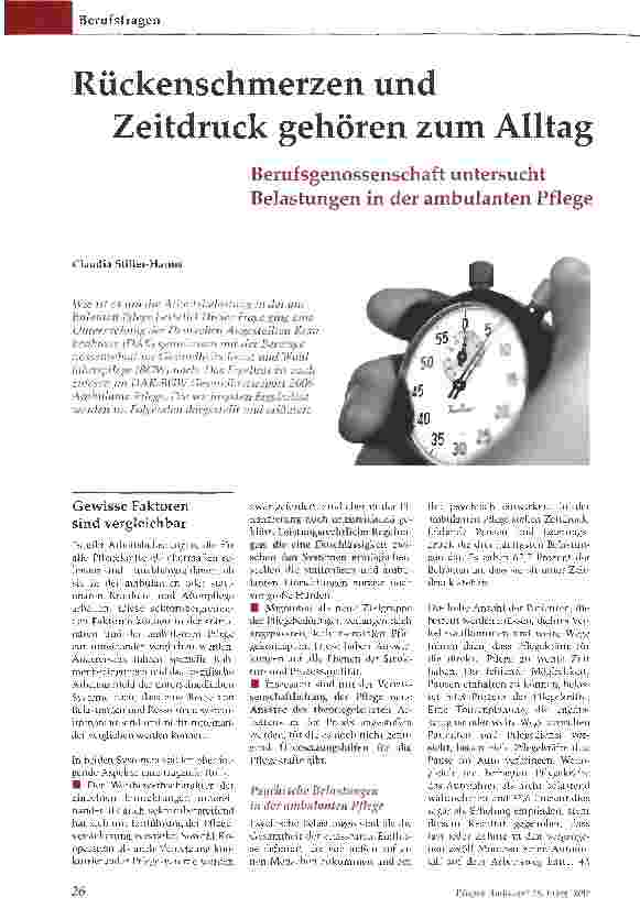 Vorschauseite 1: Rückenschmerzen und Zeitdruck gehören zum Alltag