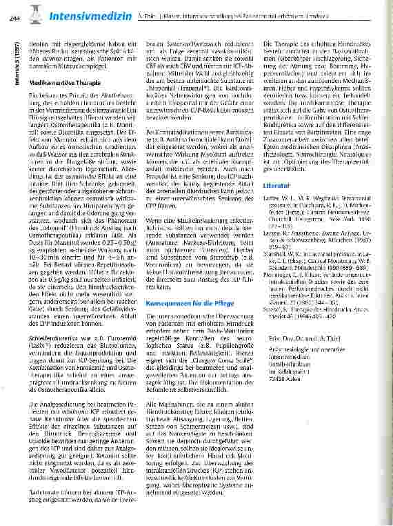 Vorschauseite 4: Intensivbehandlung bei Patienten mit erhöhtem Hirndruck