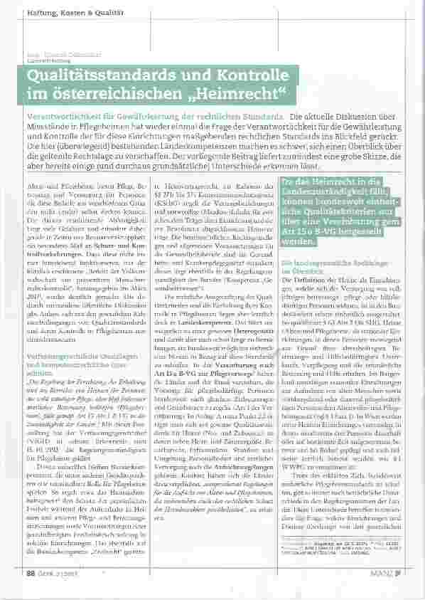 Vorschauseite 1: Qualitätsstandards und Kontrolle im österreichischen „Heimrecht“