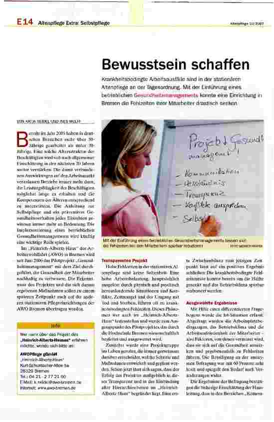 Vorschauseite 1: Bewusstsein schaffen