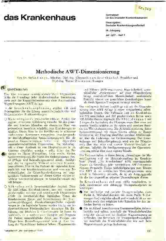 Vorschauseite 1: Methodische AWT - Dimensienierung