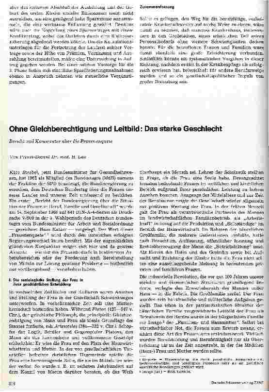 Vorschauseite 5: Zu den Problemen einer verheirateten Frau und Mutter in der Krankenpflege
