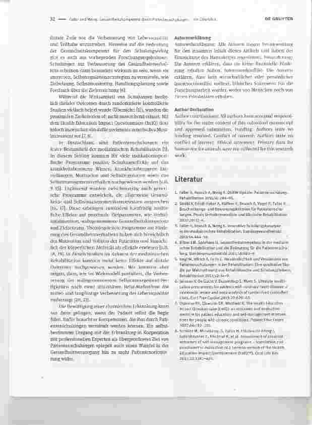 Vorschauseite 2: Gesundheitskompetenz durch Patientenschulungen ein ÜberblickHealth literacy through patient education anoverview