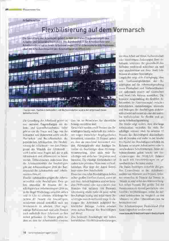 Vorschauseite 1: Flexibilisierung auf dem Vormarsch