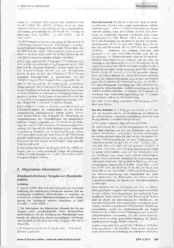 Vorschauseite 1: Arbeitszeiterhöhung Vergabe von Stundendeputaten