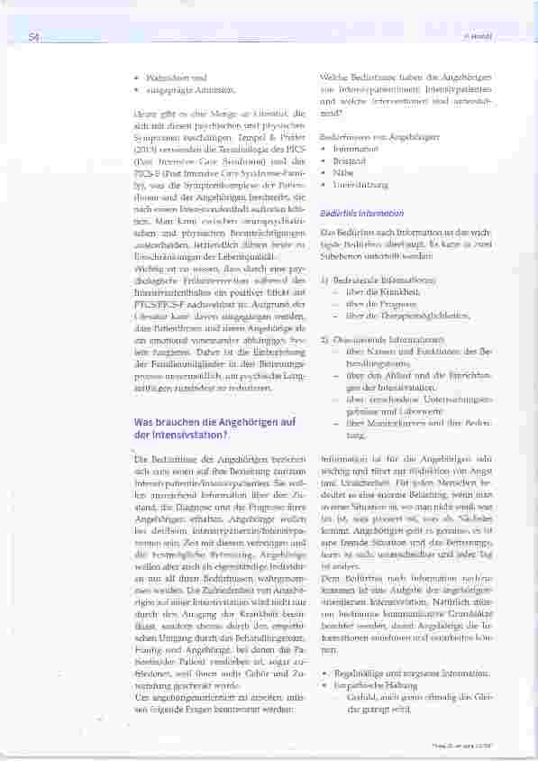 Vorschauseite 2: Angehörigenorientierte Intensivstation