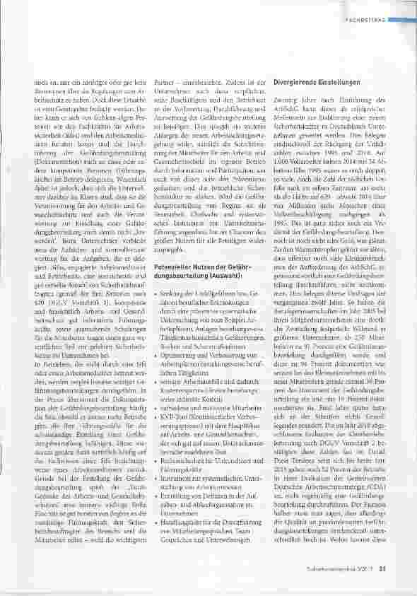 Vorschauseite 2: Die Gefährdungsbeurteilung ein erfolgreiches Instrument der Unternehmensführung