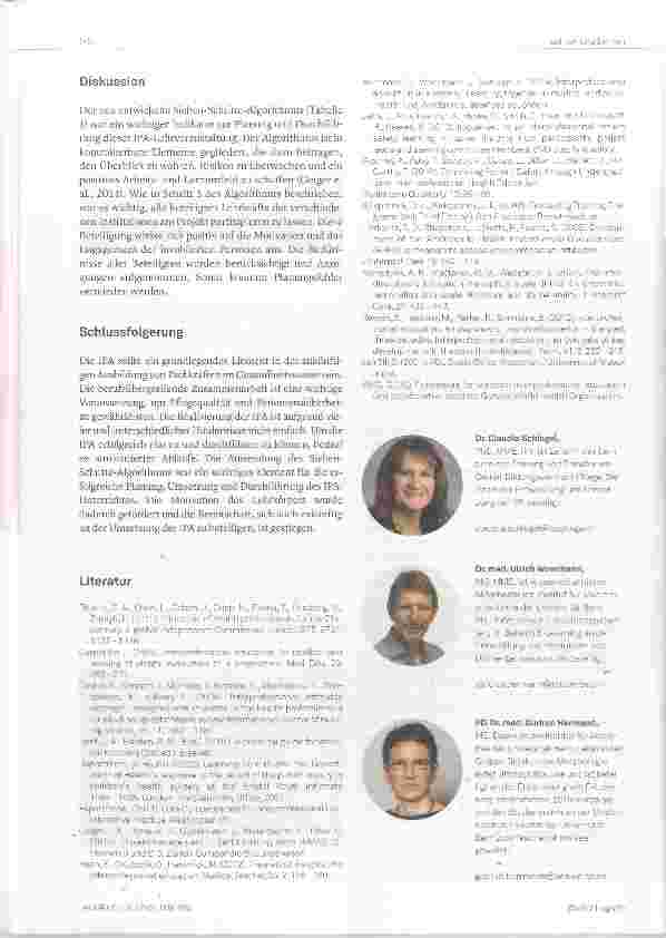 Vorschauseite 4: Interprofessionelle Ausbildung Planung einer interprofessioneiien Ausbildung zwischenPflegeund Medizinstudierenden: ein Sieben-Schritte-Algorithmus