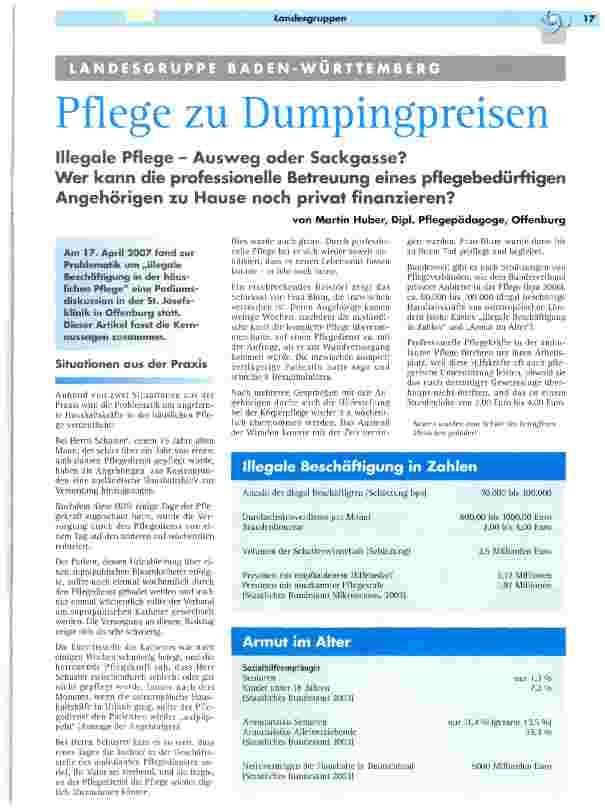 Vorschauseite 1: Pflege zu Dumpingpreisen