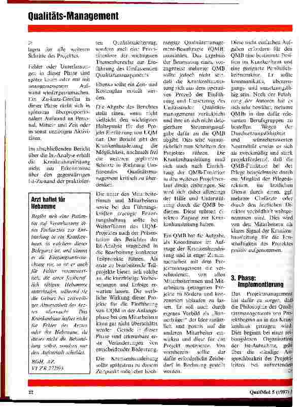 Vorschauseite 4: Praxis der Einführung von UQM im Krankenhaus