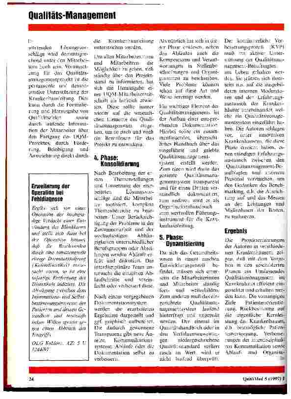 Vorschauseite 6: Praxis der Einführung von UQM im Krankenhaus
