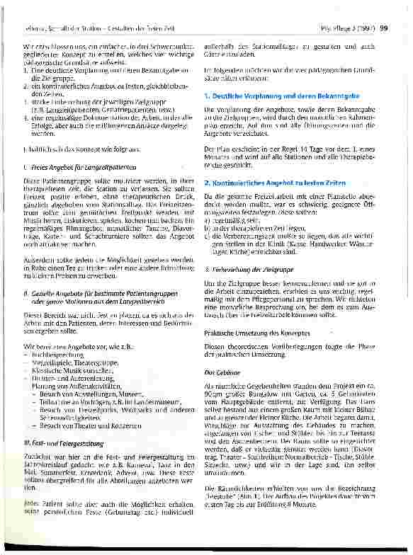 Vorschauseite 2: Leben außerhalb der Station - Gestalten der freien Zeit